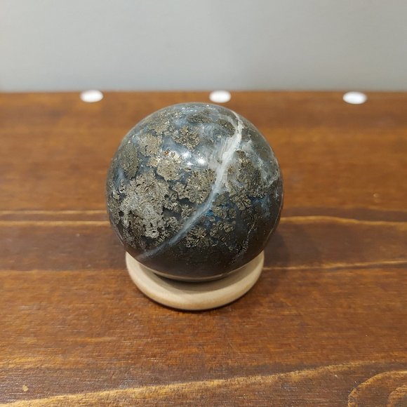 🔥 Sale 🔥Marcasite in Chalcedonly Sphere - 12.55 - Final Price - Picture 1 of 8